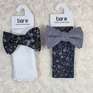 Bar III 2 Bow Tie And Pocket Square Bundle